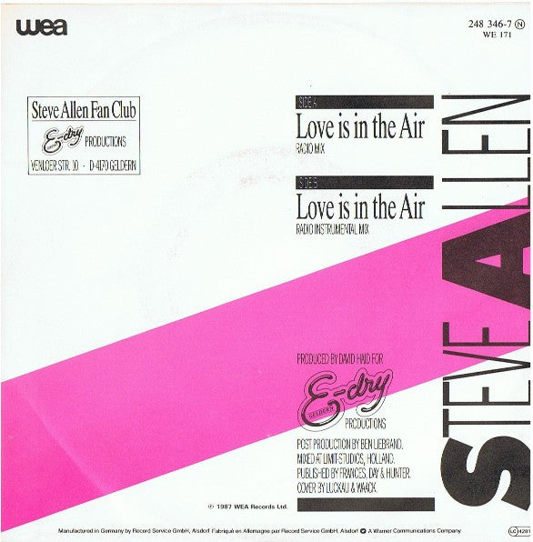 Steve Allen - Love Is In The Air Vinyl Singles VINYLSINGLES.NL
