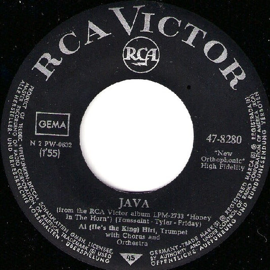 Al (He's The King) Hirt - Java Vinyl Singles Vinyl Zeer Goed / Hoesje Goed "VINYLSINGLES.NL"