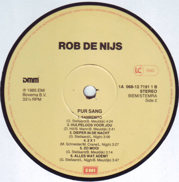 Rob de Nijs - Pur Sang (LP) 46695 47085 49021 49351 49484 49987 Vinyl LP VINYLSINGLES.NL