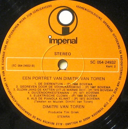 Dimitri Van Toren - Een Portret Van Dimitri Van Toren (LP) 46924 49913 50437 Vinyl LP Goede Staat
