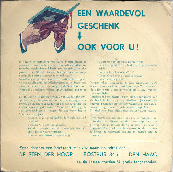 Ds. F. J. Voorhuis, Claude De Meyer, Marie-Louise Girod - De Stem Der Hoop 03806 Vinyl Singles VINYLSINGLES.NL