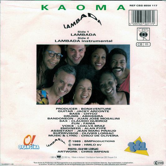 Kaoma - Lambada Vinyl Singles Vinyl Zeer Goed / Hoesje Goed "VINYLSINGLES.NL"