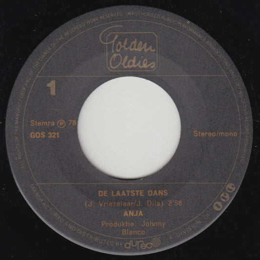 Anja - De Laatste Dans Vinyl Singles Vinyl Zeer Goed / Hoesje Goed "VINYLSINGLES.NL"