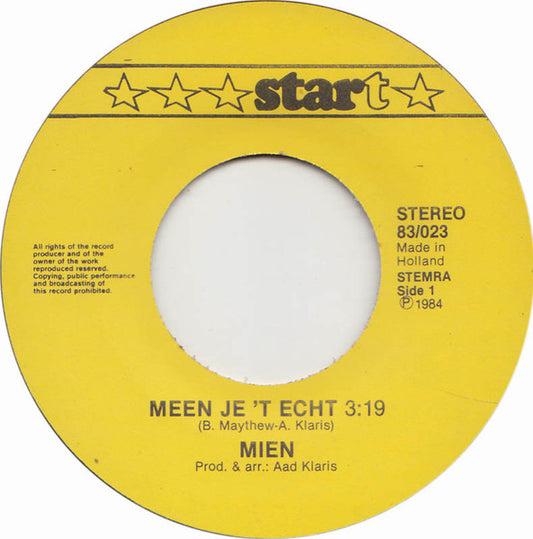 Mien - Meen Je 'T Echt