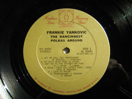 Frankie Yankovic - The Dancingest Polkas Around (LP) (B-Keus) Vinyl LP Vinyl Zeer Goed / Hoesje Goed "VINYLSINGLES.NL"