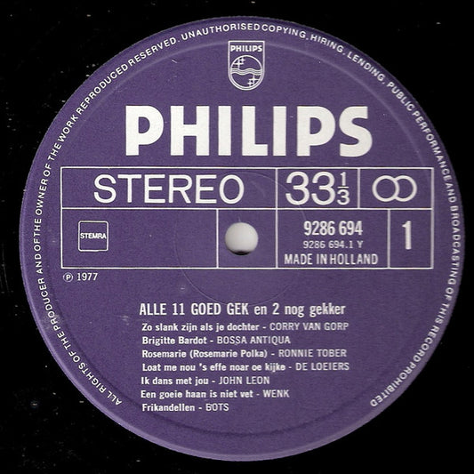 Various - Alle 11 Goed Gek! En 2 Nóg Gekker! Deel 5 (LP) 41061 Vinyl LP Vinyl Zeer Goed / Hoesje Goed "VINYLSINGLES.NL"