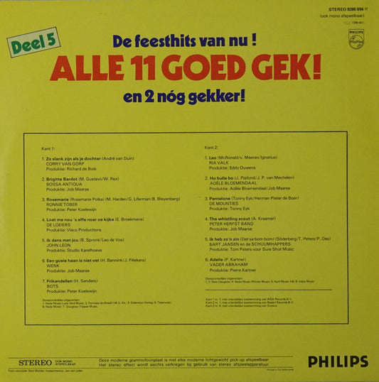 Various - Alle 11 Goed Gek! En 2 Nóg Gekker! Deel 5 (LP) 41061