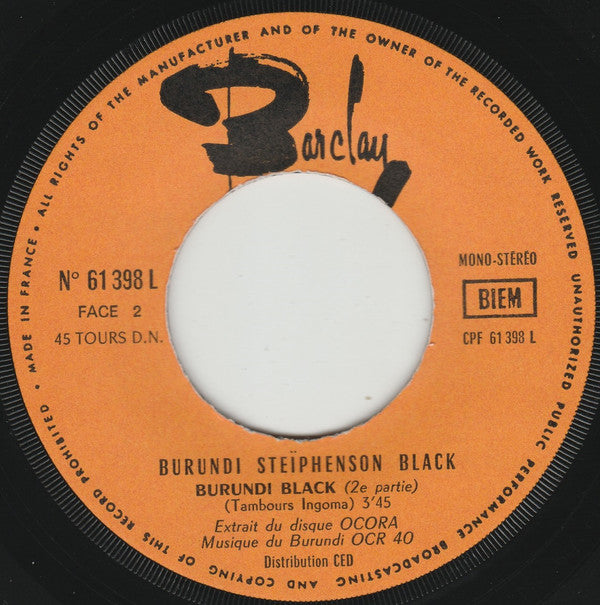 Burundi Steiphenson Black - Burundi Black 14604 Vinyl Singles Goede Staat