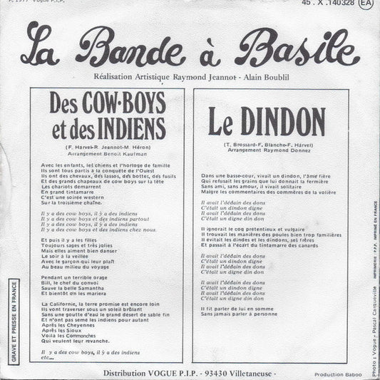 La Bande A Basile - Le Dindon Vinyl Singles Vinyl Zeer Goed / Hoesje Goed "VINYLSINGLES.NL"