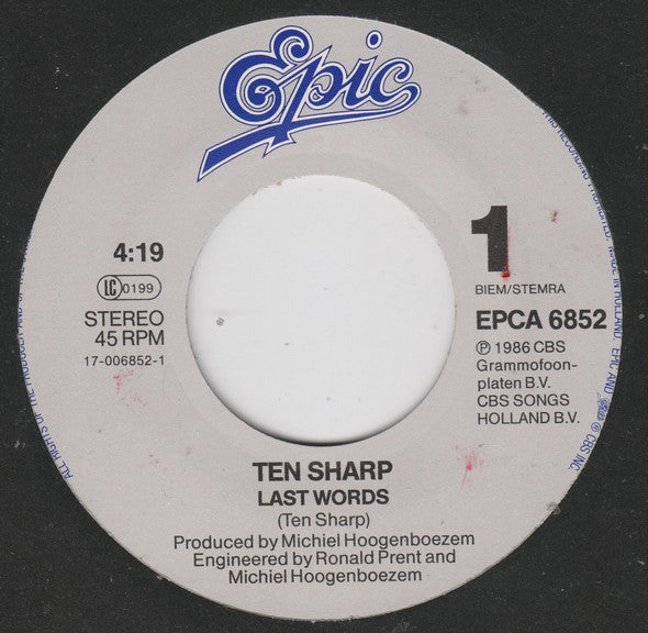 Ten Sharp - Last Words 12384 Vinyl Singles VINYLSINGLES.NL