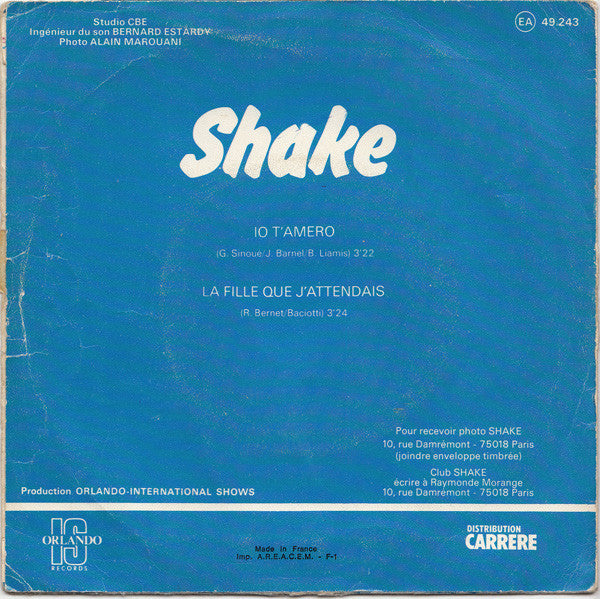 Shake - Io T'Amero 19060 Vinyl Singles Goede Staat