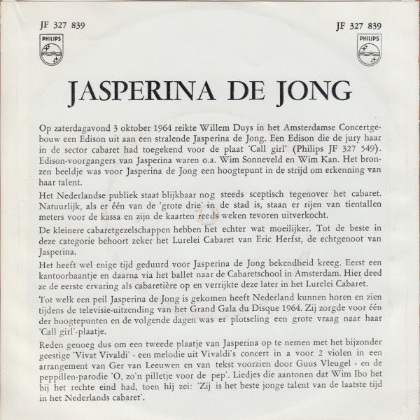 Jasperina De Jong - Vivat Vivaldi! Vinyl Singles VINYLSINGLES.NL
