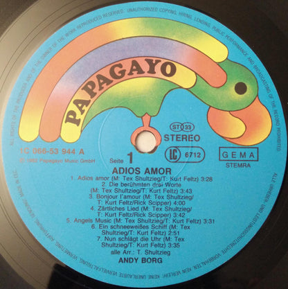 Andy Borg - Adios Amor (LP) 49918 50082 Vinyl LP VINYLSINGLES.NL