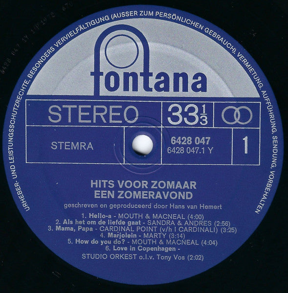 Hans van Hemert - Hits Voor Zomaar Een Zomeravond (LP) 42371 48703 Vinyl LP VINYLSINGLES.NL