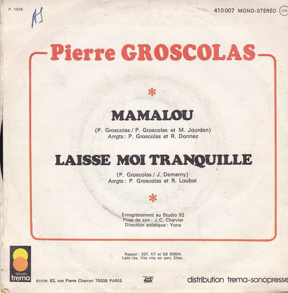 Pierre Groscolas - Mamaloe 06048 Vinyl Singles Goede Staat