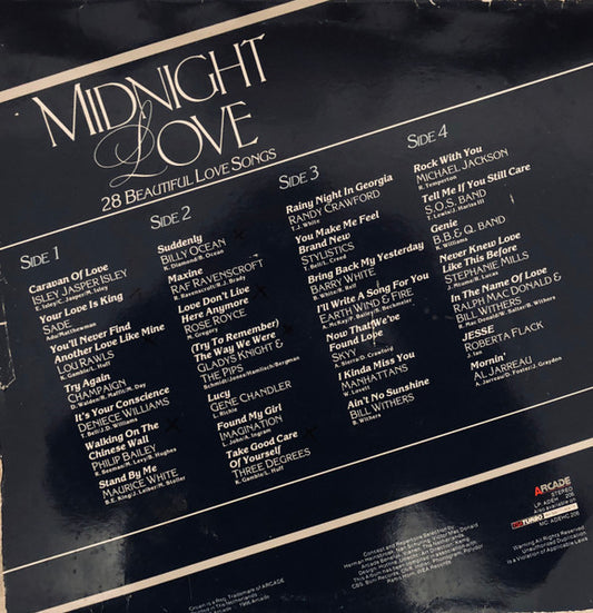 Various - Midnight Love (28 Beautiful Love Songs) (LP) Vinyl LP Vinyl Zeer Goed / Hoesje Goed "VINYLSINGLES.NL"