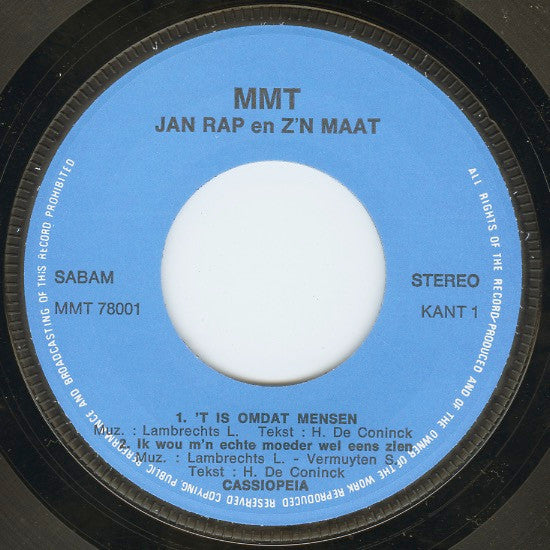 Cassiopeia - Jan Rap En Zijn Maat 13101 Vinyl Singles VINYLSINGLES.NL