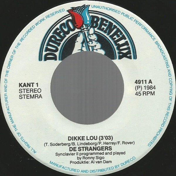 Strangers - Dikke Lou 41013 Vinyl Singles Vinyl Very Good (VG) <br> Hoes Good Plus (G+)