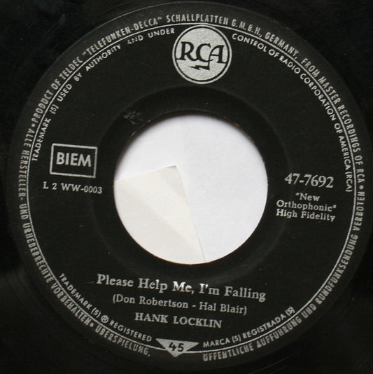 Hank Locklin - Please Help Me  I'm Falling 19200 Vinyl Singles VINYLSINGLES.NL