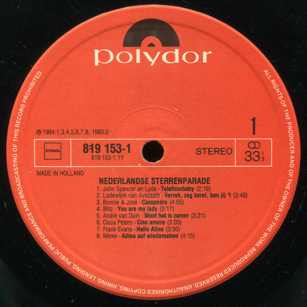 Various - Nederlandse Sterrenparade - 16 Zomerhits (LP) 44427 Vinyl LP VINYLSINGLES.NL