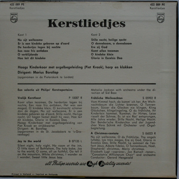 Haags Kinderkoor, Piet Kraak Dirigent Marius Borstlap - Kerstliedjes (EP) 28432 Vinyl Singles EP Goede Staat