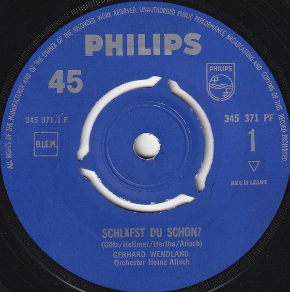 Gerhard Wendland - Schlafst Du Schon 39540 Vinyl Singles Zeer Goede Staat