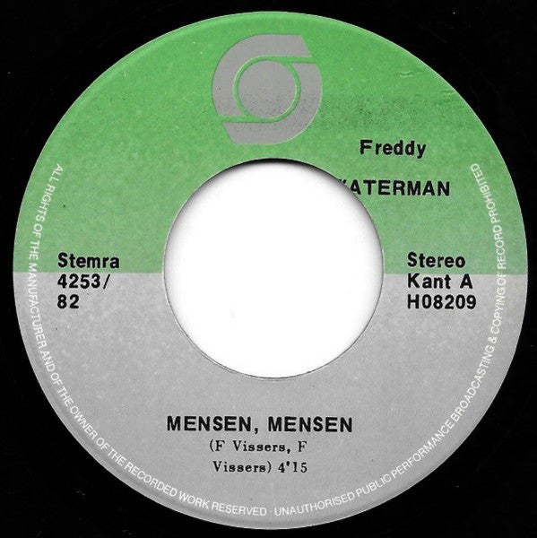 Freddy Waterman - Mensen , Mensen 15409 Vinyl Singles VINYLSINGLES.NL