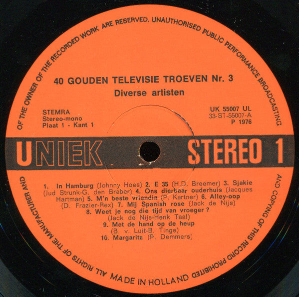 Various - 40 Gouden Televisie Troeven 3 (LP) 46655 Vinyl LP VINYLSINGLES.NL