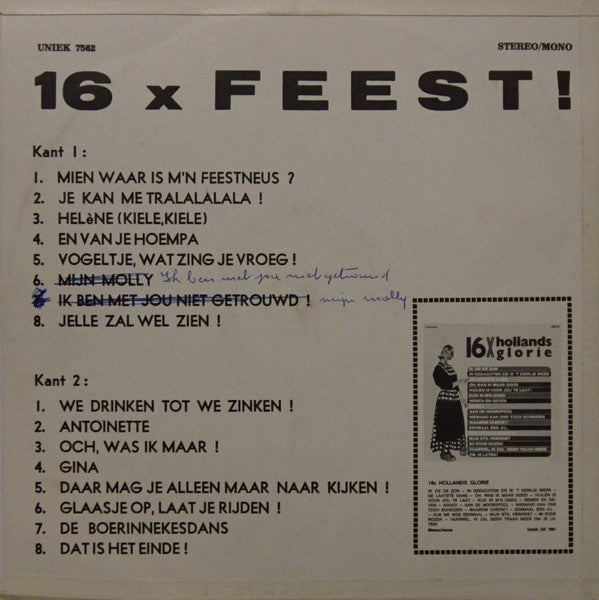 Various - 16 X Feest (LP) 43295 Vinyl LP VINYLSINGLES.NL