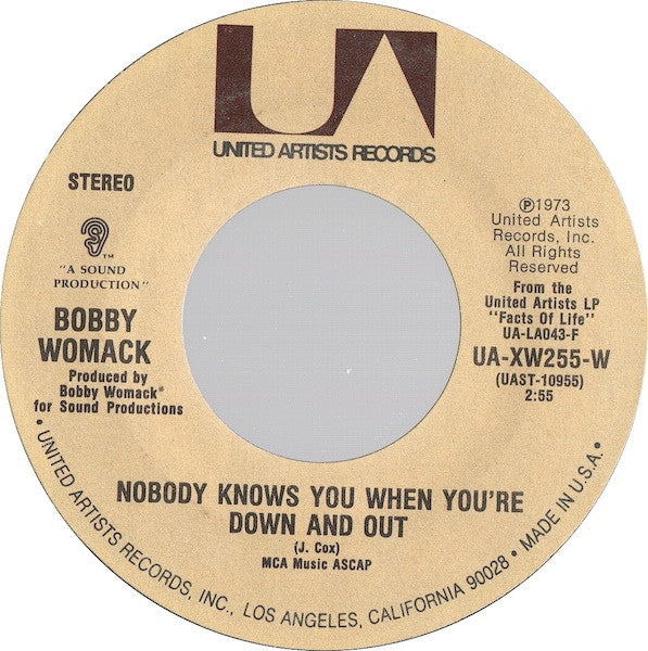 Bobby Womack - Nobody Wants You When You're Down And Out 29949 Vinyl Singles Goede Staat