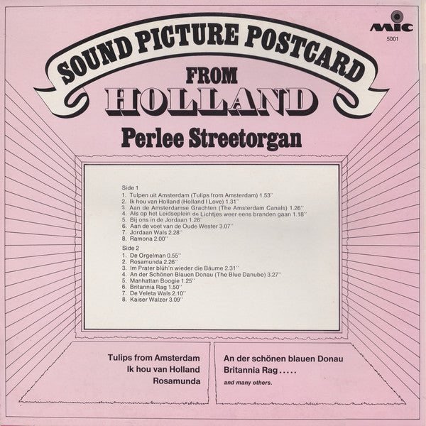 Perlee Streetorgan - Sound Picture Postcard From Holland (LP) 46571 Vinyl LP Goede Staat