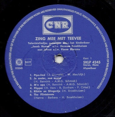 Kinderkoor Jacob Hamel - Zing Mee Met Teevee (LP) 40859 Vinyl LP VINYLSINGLES.NL