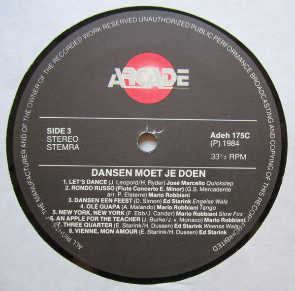 José Marcello, Mario Robbiani, Ed Starink - Dansen Moet Je Doen (LP) 42895 Vinyl LP Goede Staat