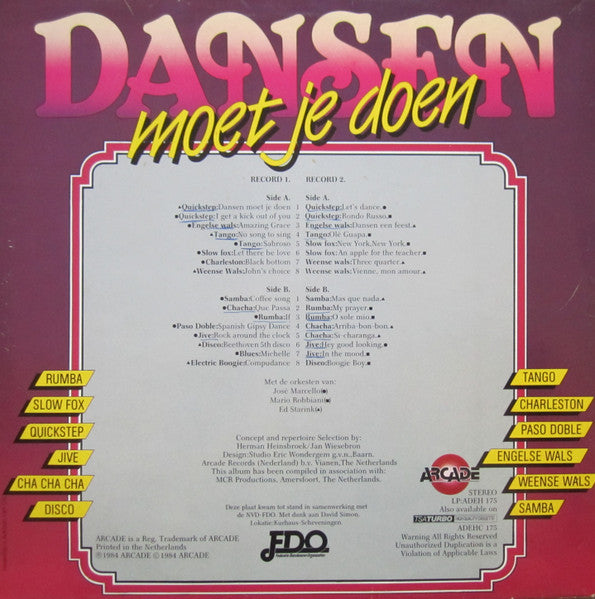 José Marcello, Mario Robbiani, Ed Starink - Dansen Moet Je Doen (LP) 42895 Vinyl LP Goede Staat