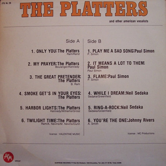 Various - The Platters And Other American Vocalists (LP) Vinyl LP Vinyl Zeer Goed / Hoesje Goed "VINYLSINGLES.NL"