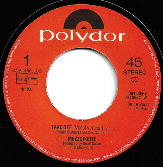 Mezzoforte - Take Off 17499 Vinyl Singles Vinyl Zeer Goed / Hoesje Goed "VINYLSINGLES.NL"