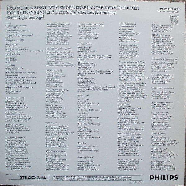Pro Musica - Zingt Beroemde Nederlandse Kerstliederen (LP) 49115 Vinyl LP VINYLSINGLES.NL