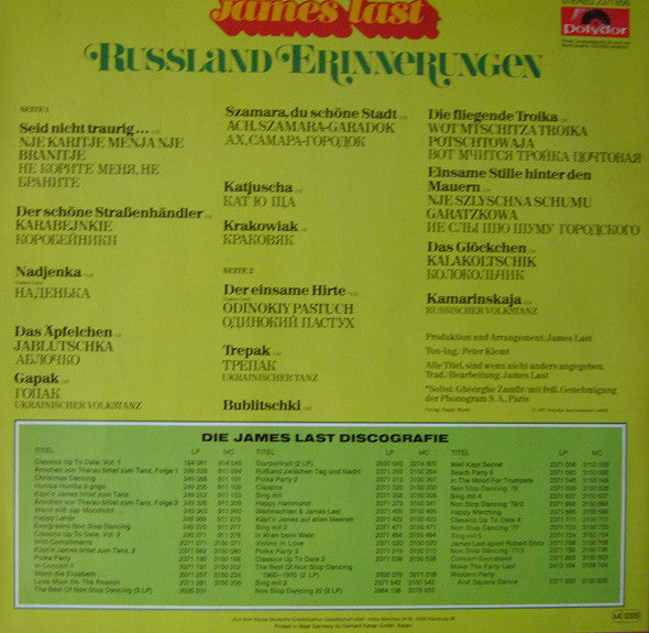 James Last - Russland Erinnerungen (LP) 41226 41228 41357 42745 Vinyl LP VINYLSINGLES.NL