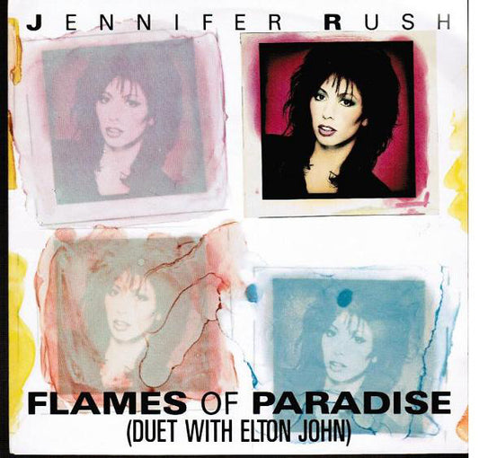 Jennifer Rush Duet With Elton John - Flames Of Paradise Vinyl Singles Vinyl Very Good (VG) <br> Hoes Good Plus (G+)