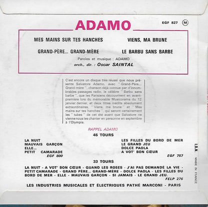 Adamo ‎- Mes Mains Sur Tes Hanches (EP) 27386 Vinyl Singles EP VINYLSINGLES.NL