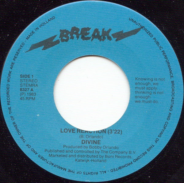 Divine - Love Reaction 14668 Vinyl Singles VINYLSINGLES.NL
