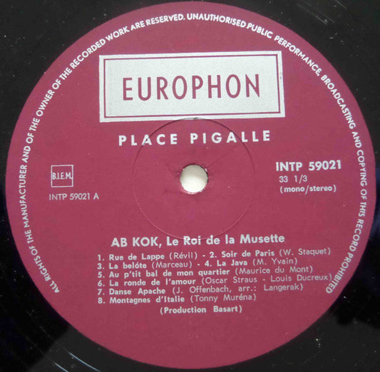 Ab Kok - Place Pigalle (LP) Vinyl LP Vinyl Zeer Goed / Hoesje Goed "VINYLSINGLES.NL"