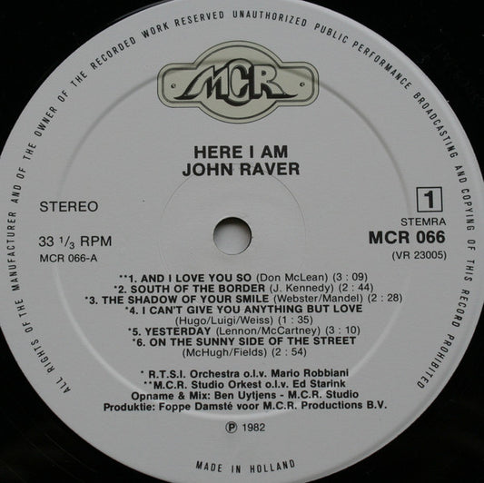 John Raver - Here I Am (LP)