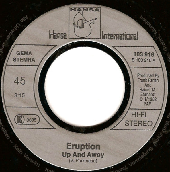 Eruption - Up and away Vinyl Singles VINYLSINGLES.NL