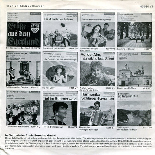 Various - * Spitzenschlager Vinyl Singles EP Vinyl Zeer Goed / Hoesje Goed "VINYLSINGLES.NL"