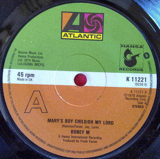 Boney M. - Mary's Boy Child 36984 Vinyl Singles Goede Staat