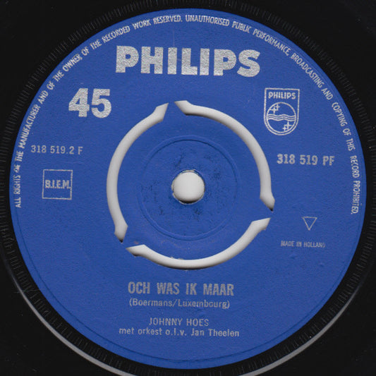 Johnny Hoes / Johnny En Johnny - Zonder Liefde 43494 Vinyl Singles Vinyl Zeer Goed / Hoesje Generic "VINYLSINGLES.NL"