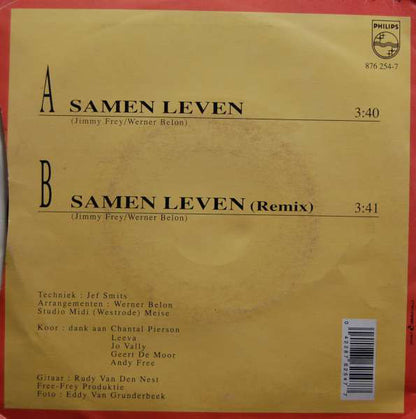 Jimmy Frey - Samen Leven 24343 Vinyl Singles Vinyl Very Good (VG) <br> Hoes Good Plus (G+)