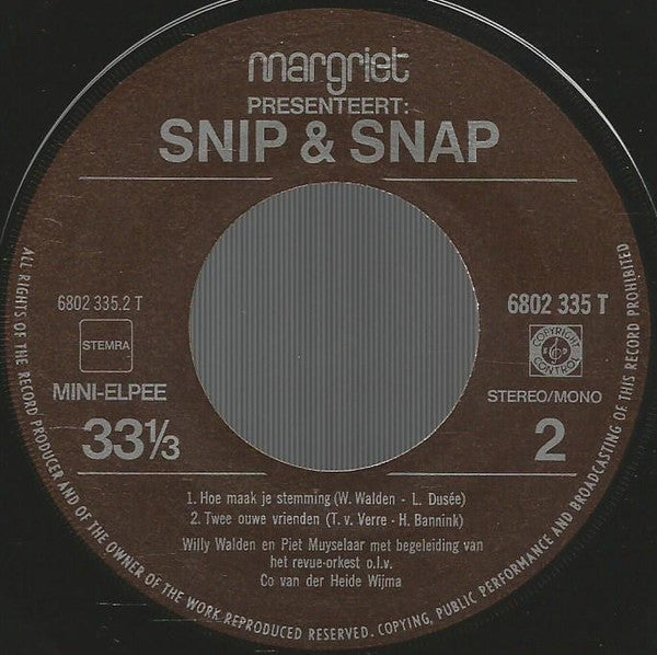 Snip & Snap - Hoogtepunten Uit De Revue (EP) 31141 Vinyl Singles EP VINYLSINGLES.NL