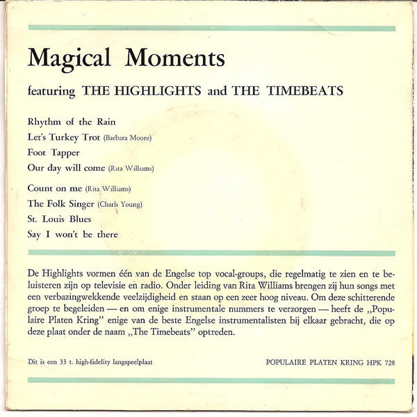 Highlights and The Timebeats - Magical Moments 19513 Vinyl Singles Goede Staat